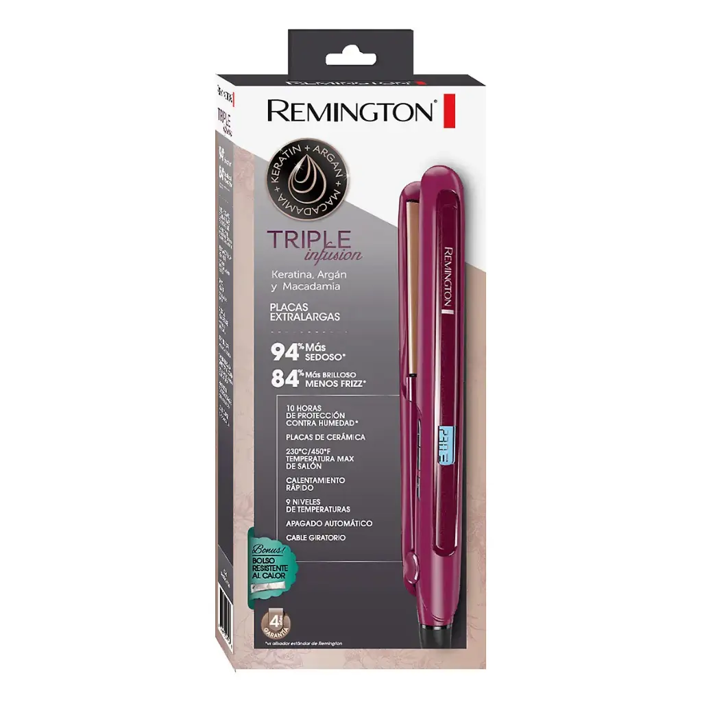 Plancha Remington triple infusión