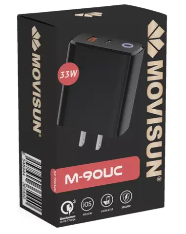 Cargador tipo c 33 Watts Movisun M-90UC