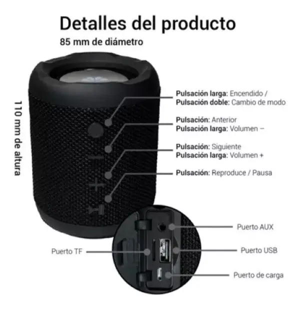 Parlante bluetooth Movisun Glu 