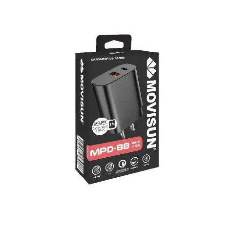 [MPD-88] Cargador tipo c 25 Watts Movisun MPD-88