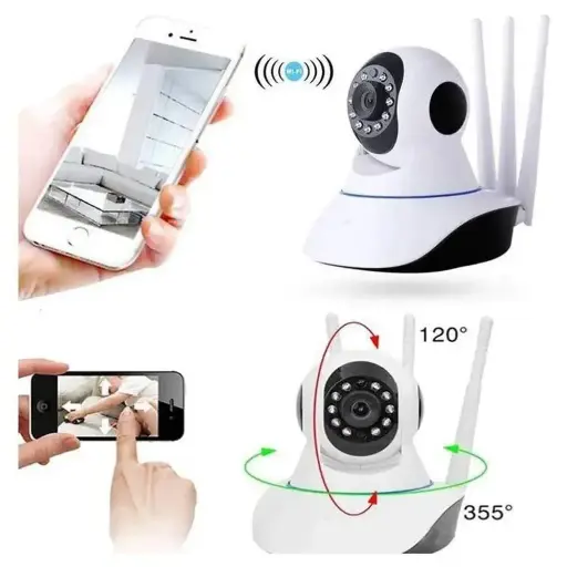 Cámara De Seguridad 360 Wifi 3 Antenas 