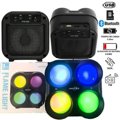 [Gts 1835] Parlante Bluetooth RGB Gts 1835