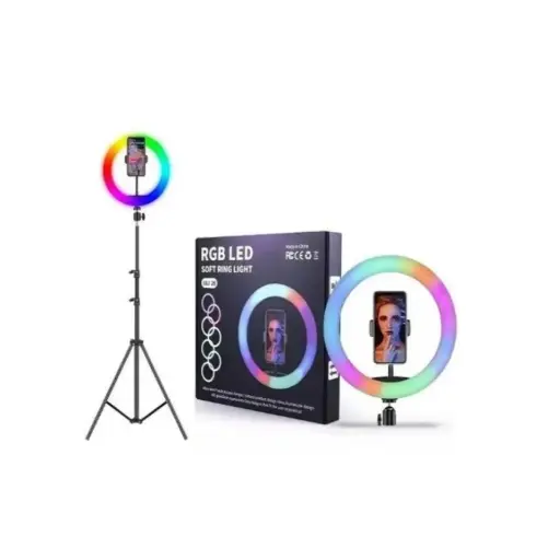 ARO DE LUZ 26 CMS RGB + TRÍPODE 2.1MTRS