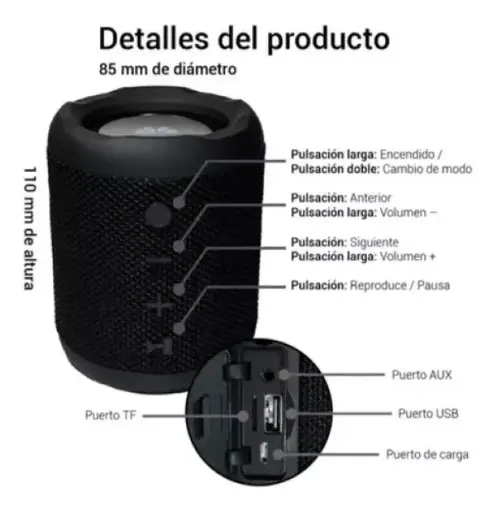 [Glu] Parlante bluetooth Movisun Glu 